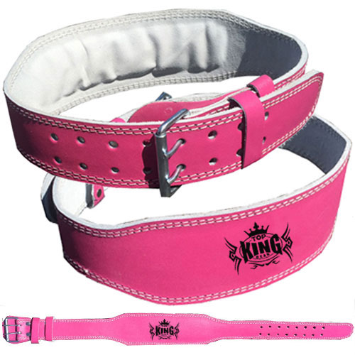  WOMEN PINK LEATHER WEIGHTLIFTING BELT
