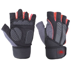 Weightlifting Gym Gloves With Long Elastic Wrist Wraps