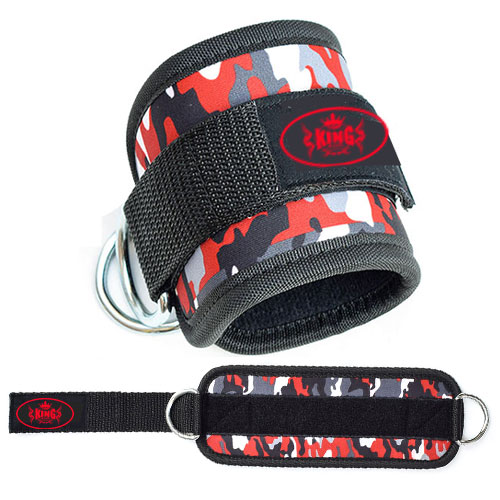 RED CAMO ANKLE FITNESS GYM STRAPS