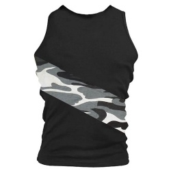 New TopKingGear Design Camouflage Center Cross Shape Gym Tank Top;-
