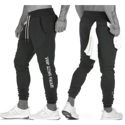 Men Fitness Gym Pants With Hanging Towel:-