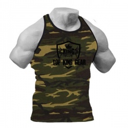 Men Camouflage Gym Stringer Tank Tops:-