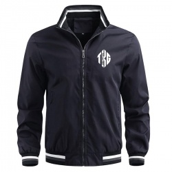 Men Lightweight Bomber Jacket Zip Up with Pockets:-