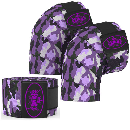 purple camouflage weightlifting knee wraps