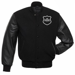 Black Wool Arm Leather Baseball Varsity Jackets