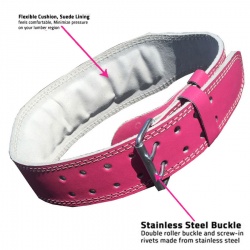  WOMEN PINK LEATHER WEIGHTLIFTING BELT