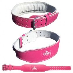  WOMEN PINK LEATHER WEIGHTLIFTING BELT