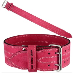 Pink Power Weight Lifting Training Leather Belt