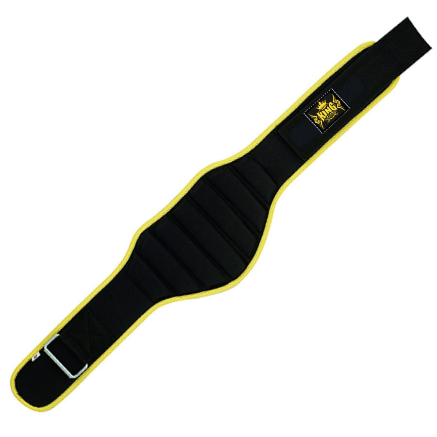 Men Stylish Weight Lifting Training Black Yellow Belt