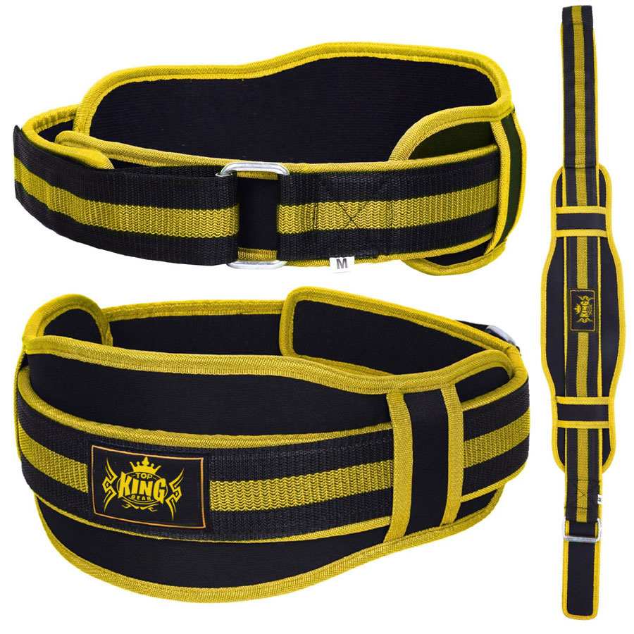 Weight Lifting Training Belt Yellow black Double Support Brace