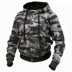 WOMEN CAMO GREEN ZIPUP HOODIE