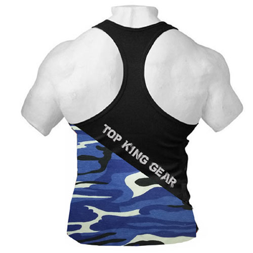 New Top King Gear Crosscut Men Gym Stringer Tank Top;-