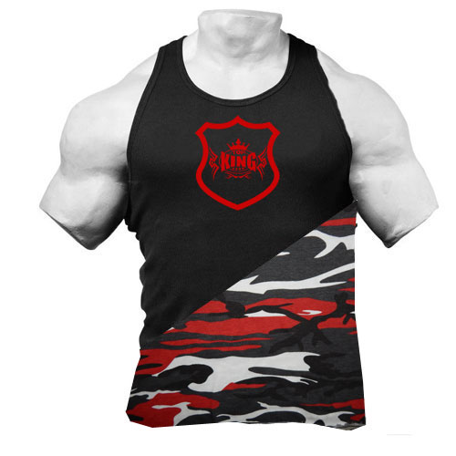 New Top King Gear Crosscut Men Gym Stringer Tank Top;-