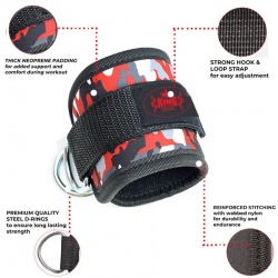 RED CAMO ANKLE FITNESS GYM STRAPS