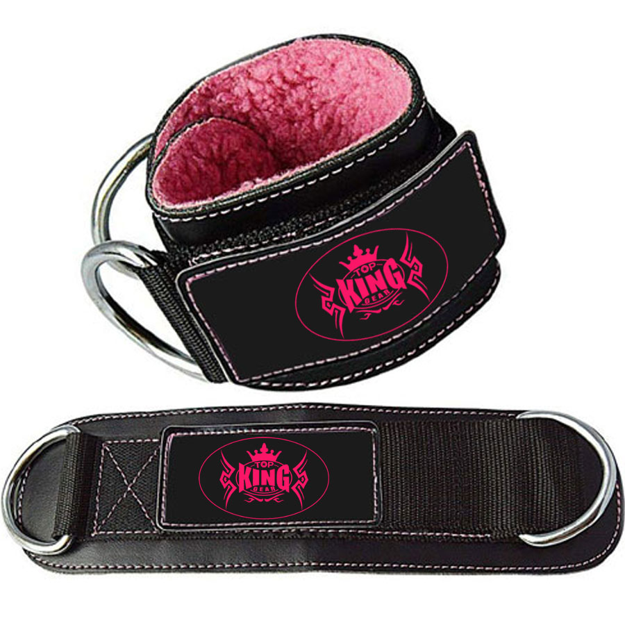 Double Ring Leather Ankle Gym Strap