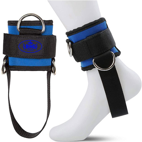 Weightlifting Fitness Gym 3-D Ring Design Padded Ankle Straps:-