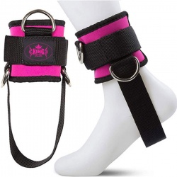 Weightlifting Fitness Gym 3-D Ring Design Padded Ankle Straps:-