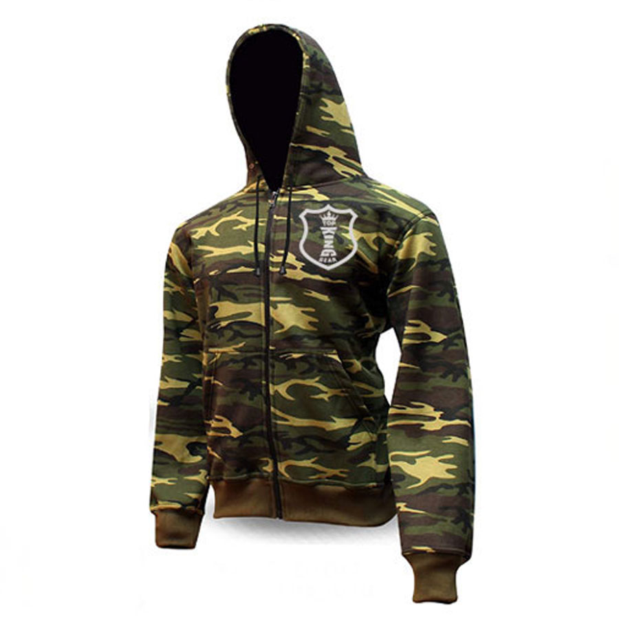 Kevlar Green Camo Fleece Hoodie;-