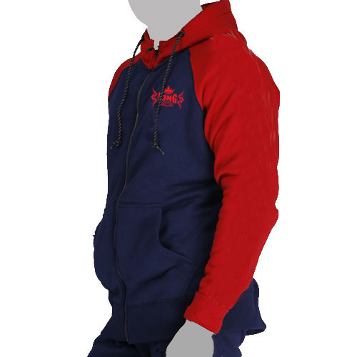 Athletic Red/Navy Raglan Hoodie:-  