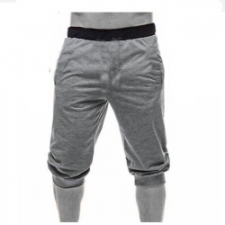 Men 100% Cotton 3/4 Gym Shorts;-