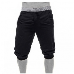 Men 100% Cotton 3/4 Gym Shorts;-