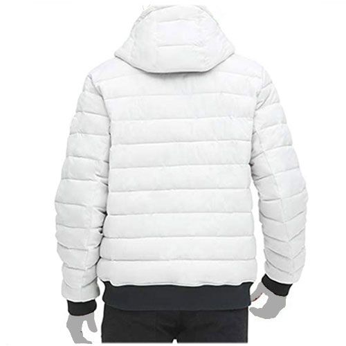 Men Quilted Hooded Bomber Jacket:-