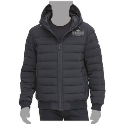 Men Quilted Hooded Bomber Jacket:-