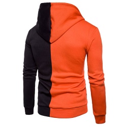 Men Contrast Color Sleeve Zipper Hoodie:-
