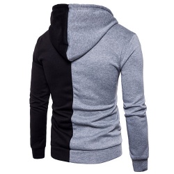 Men Contrast Color Sleeve Zipper Hoodie:-