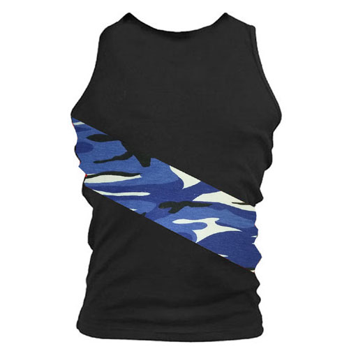 New TopKingGear Design Camouflage Center Cross Shape Gym Tank Top;-