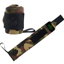  Green Camouflage Weightlifting Wrist Wraps:-