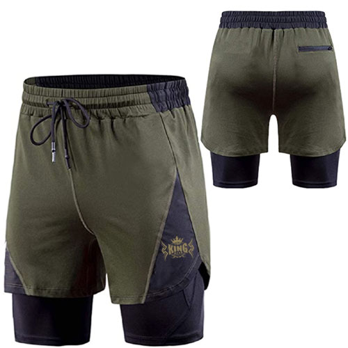 Men 2 in 1 Running Athletic Shorts:-