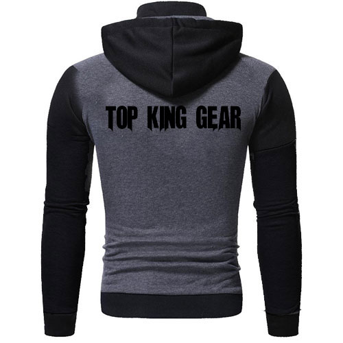 Men Contrast Color Zip up Hoodie:-