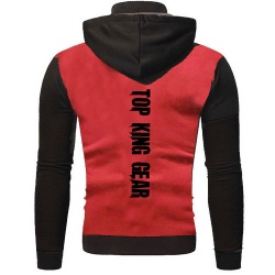 Men Contrast Color Zip up Hoodie:-