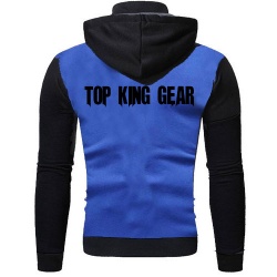 Men Contrast Color Zip up Hoodie:-