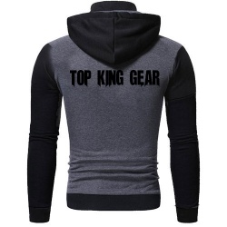 Men Contrast Color Zip up Hoodie:-