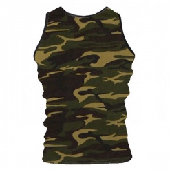 100% Cotton Camouflage Gym Tank Top:-