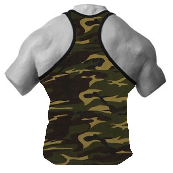 Men Camouflage Gym Stringer Tank Tops:-