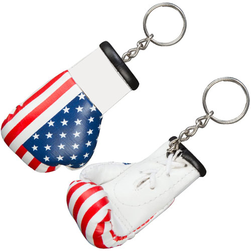 Flag Design Boxing Gloves Keyring:-