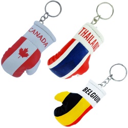 Flag Design Boxing Gloves Keyring:-