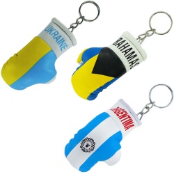 Flag Design Boxing Gloves Keyring:-