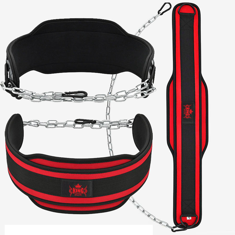Weightlifting Training Neoprene Dipping Belt With Chain:-