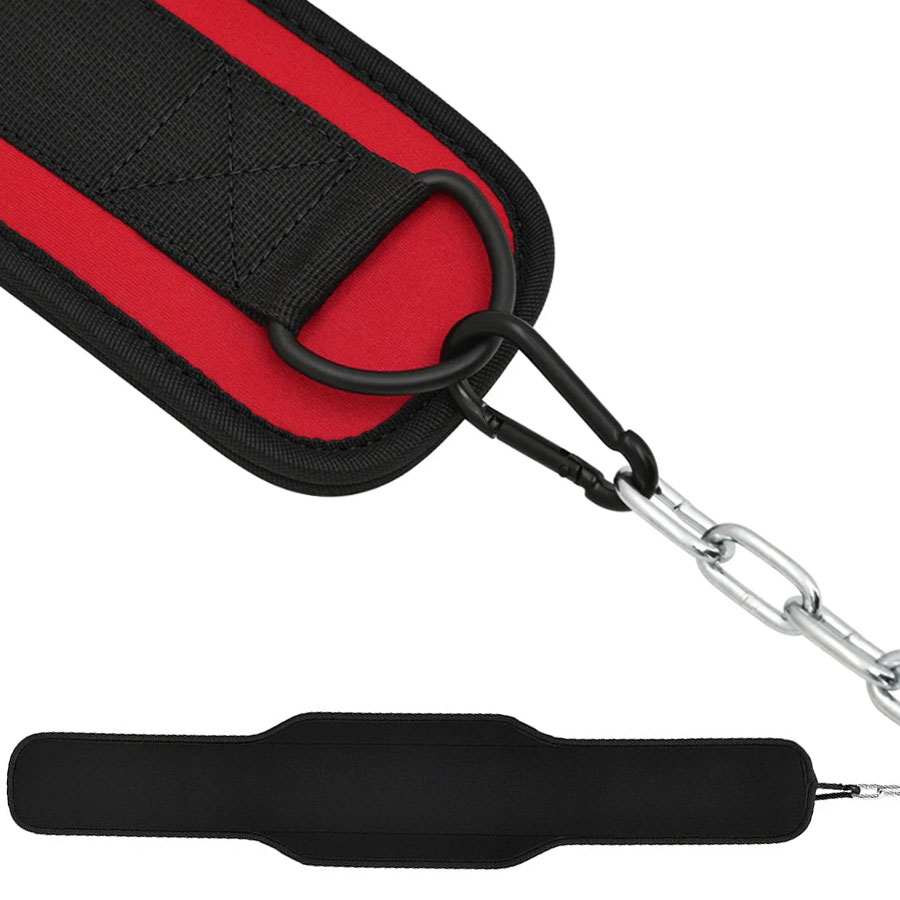 Weightlifting Training Neoprene Dipping Belt With Chain:-
