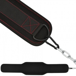 Weightlifting Training Neoprene Dipping Belt With Chain:-
