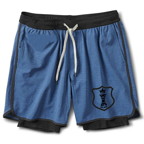 Men Double Layer Gym Running  Camo Shorts:-