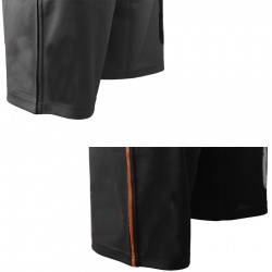 Men Contrast Sides Taping Mesh Shorts:-