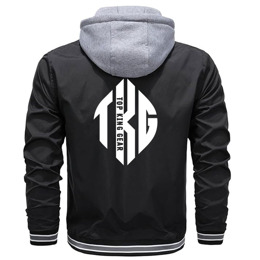 Men Varsity Hooded Button Down Softshell Jacket:-