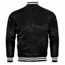 Satin Varsity Bomber Jacket:-