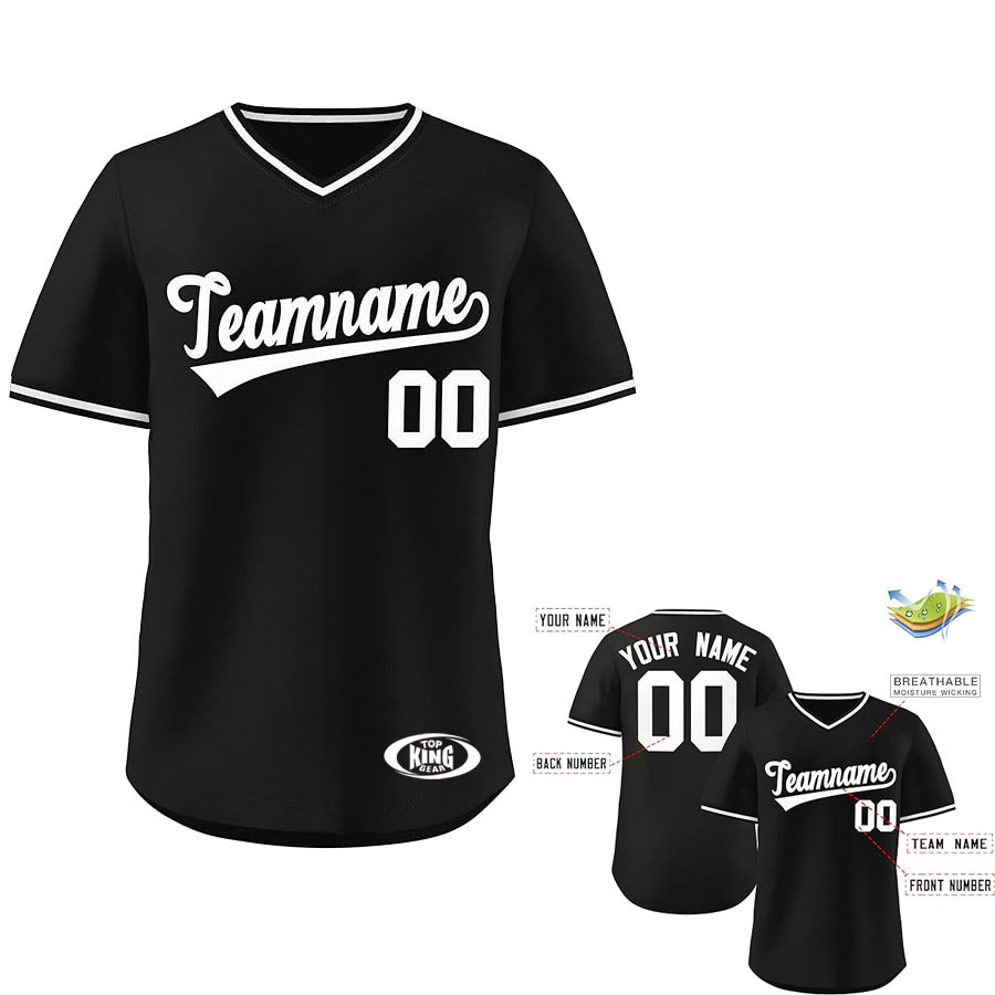 V-NECK BASEBALL JERSEY:-