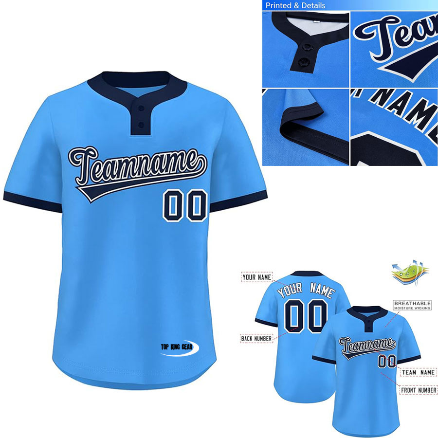 CUSTOM 2 Button BASEBALL JERSEY:-